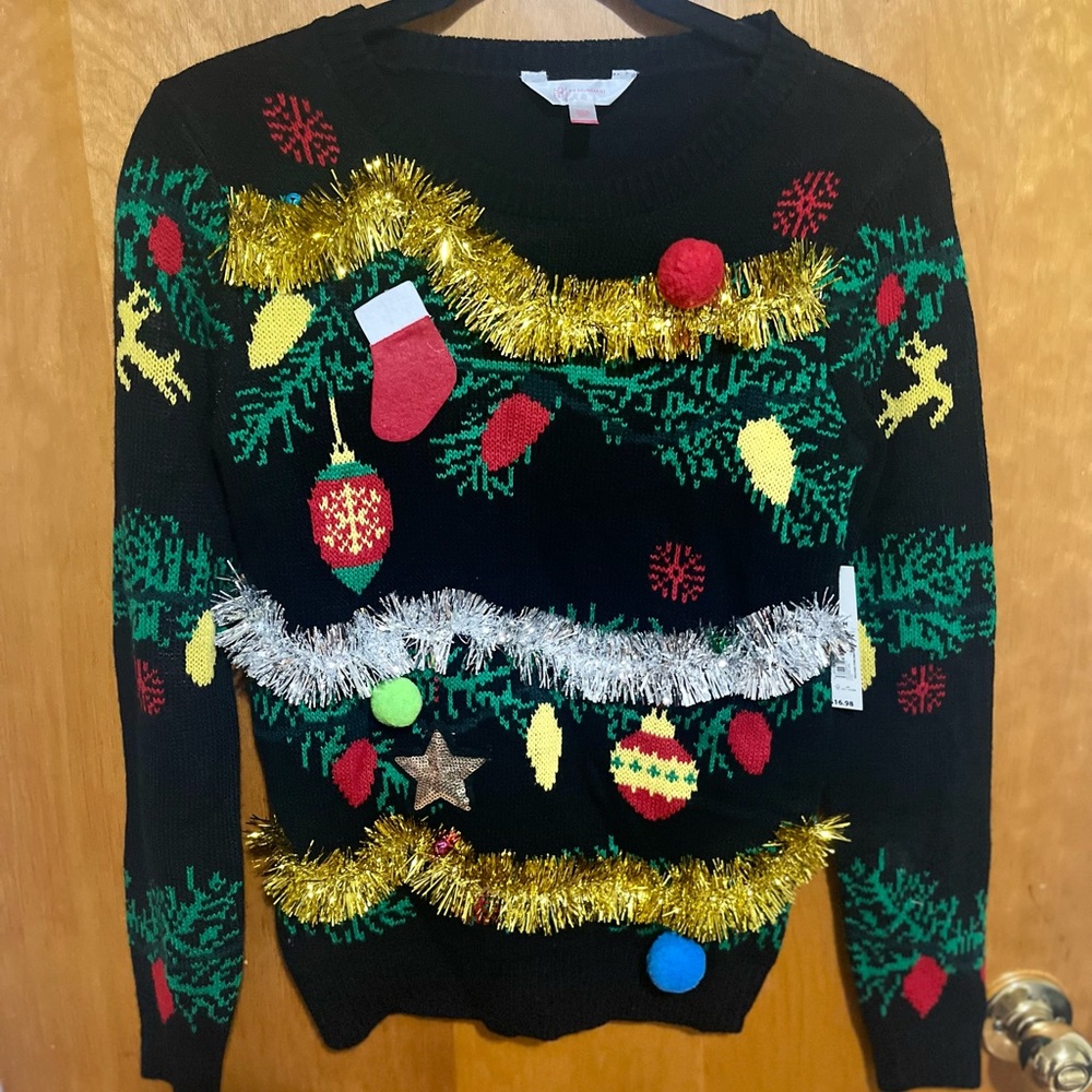 NWT Black and Multicolored Ugly Christmas Sweater